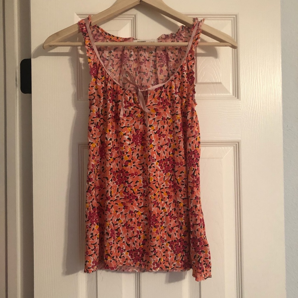 🌺 Flower tank top- pink, orange and red